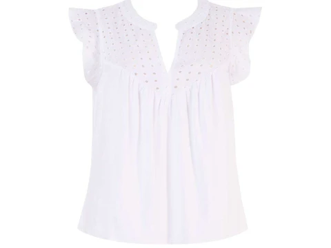 BLUSA MALHA VISCOSE DETALHE EM LAISE SEIKI 431034 - Branco