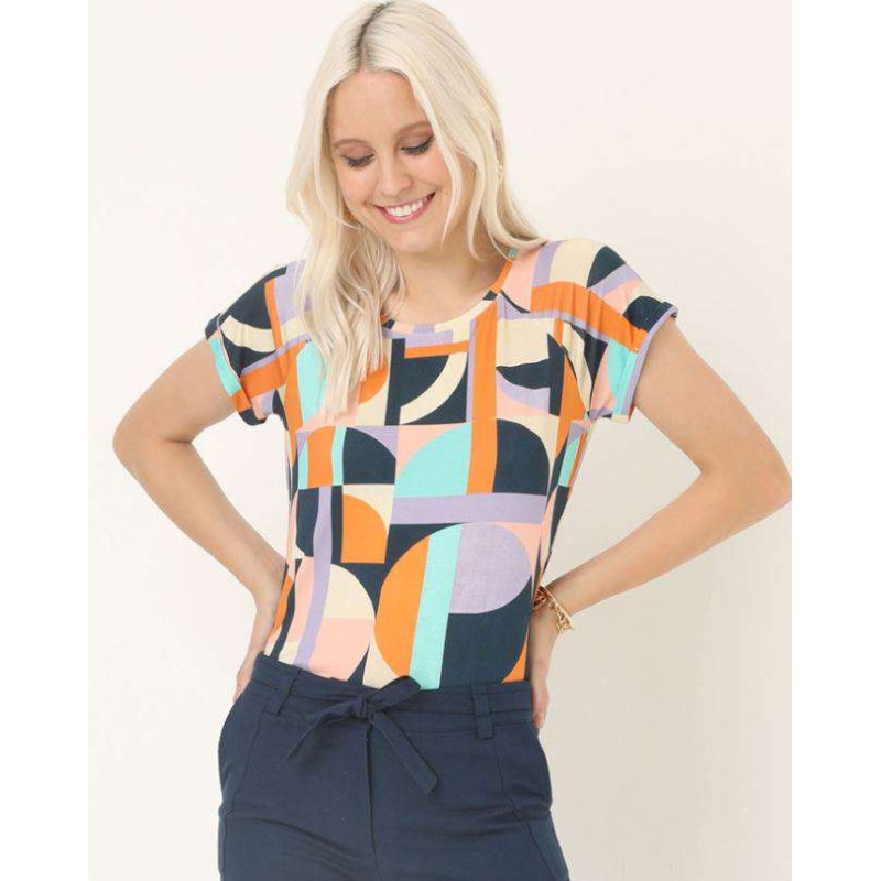 blusa malha estampada