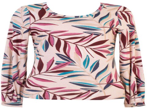 BLUSA MALHA VISCOSE ESTAMPADA SEIKI 730396 - Bege