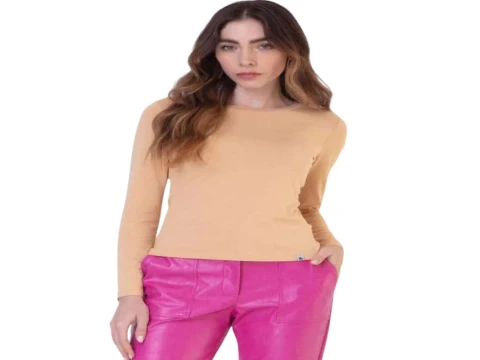 BLUSA MALHA VISCOSE MG LONGA SEIKI 130009 - Caqui