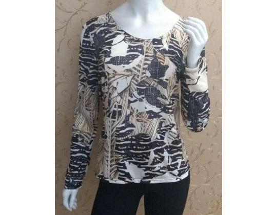 BLUSA MANGA LONGA ESTAMPADA MORENA ROSA 105911 - Preto