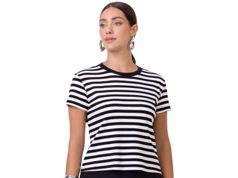 BLUSA RIBANA LISTRADA SEIKI 631564 - Preto e branco