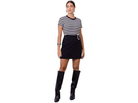 BLUSA RIBANA LISTRADA SEIKI 631564 - Preto e branco