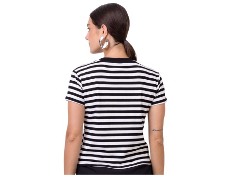 BLUSA RIBANA LISTRADA SEIKI 631564 - Preto e branco
