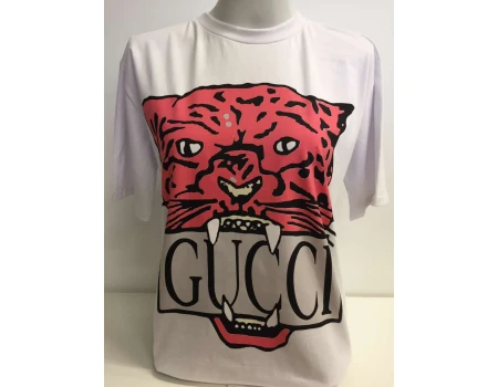 BLUSA T-SHIRT ESTAMPADA ONÇA - Vermelho