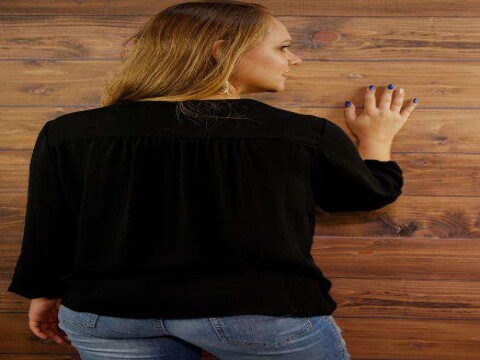 BLUSA TRANSPASSADA MANGA LONGA MARIA VALENTINA 105966 - Preto
