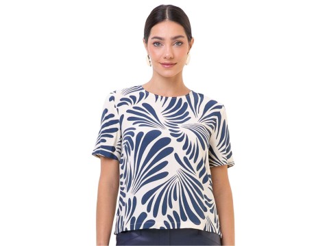BLUSA VISCOCREPE SEIKI 720545 - Azul