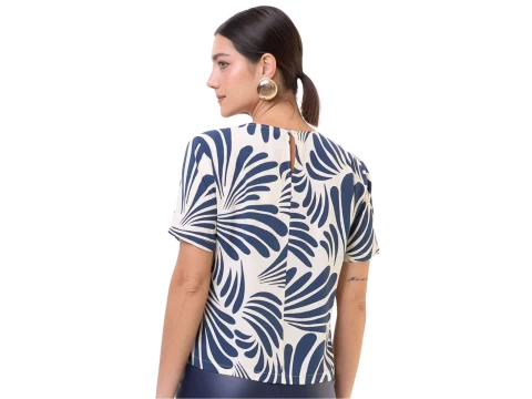 BLUSA VISCOCREPE SEIKI 720545 - Azul
