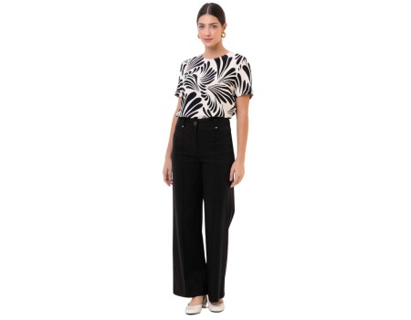 BLUSA VISCOCREPE SEIKI 720545 - Preto
