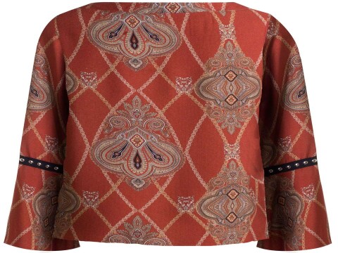 BLUSA VISCOSE MANGA AMPLA REBITES NITROGEN 320591 - Laranja