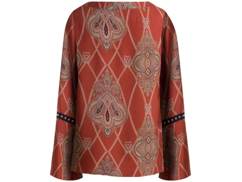 BLUSA VISCOSE MANGA AMPLA REBITES NITROGEN 320591 - Laranja