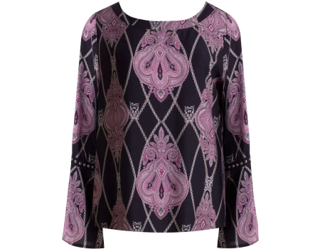 BLUSA VISCOSE MANGA AMPLA REBITES NITROGEN 320591 - Preto