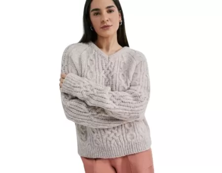 BLUSÃO DECOTE V ALONGADA HERING K5HM - Rosa claro