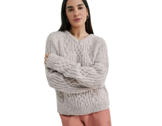 BLUSÃO DECOTE V ALONGADA HERING K5HM - Rosa claro