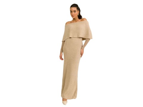BLUSÃO TRICOT DIANA BEAUTIFULL 30657 - Bege
