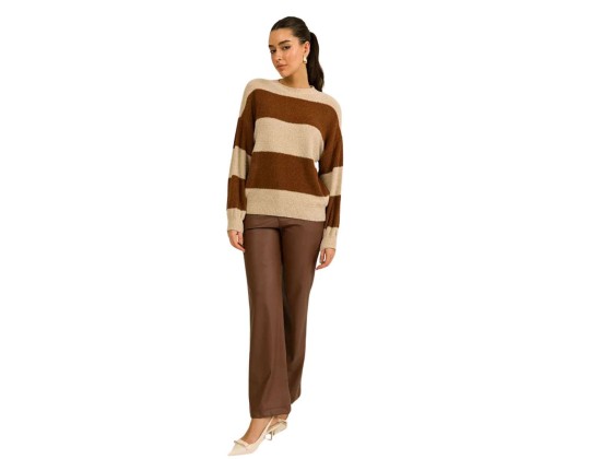 BLUSÃO TRICOT SOPHIE BEAUTIFULL 30684 - Marrom