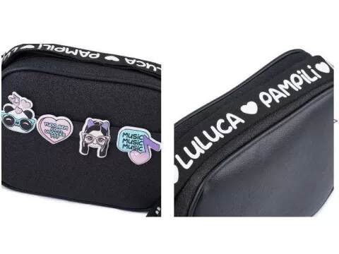 BOLSA GLITTER TIRACOLO LULUCA PAMPILI 600.797 - Preto