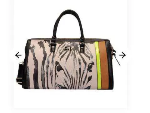 BOLSA GRANDE ESTAMPA ZEBRA C/ DETALHE NEON WJ 1101 - Animal print