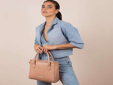 BOLSA MÉDIA CROCO ALÇA LATERAL RAFHITTY 28.13114 - Rosa