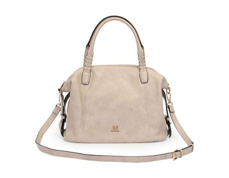 BOLSA SATCHEL C/ DETALHE NAS ALÇAS WJ 46057 - Off white