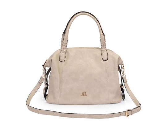 BOLSA SATCHEL C/ DETALHE NAS ALÇAS WJ 46057 - Off white