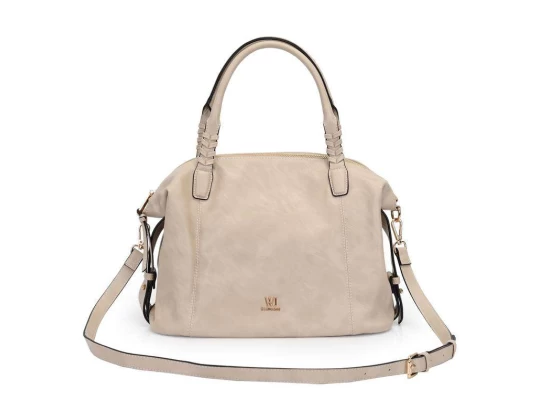 BOLSA SATCHEL C/ DETALHE NAS ALÇAS WJ 46057 - Off white