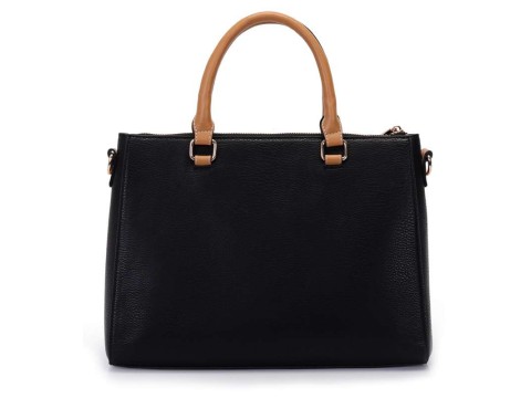 BOLSA SATCHEL GRANDE COM ZIPER FRONTAL WJ 45967 - Preto