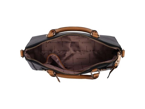 BOLSA SATCHEL GRANDE COM ZIPER FRONTAL WJ 45967 - Preto