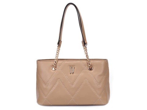 BOLSA SHOPPING BAG MEDIA MATELASSE WJ 45955 - Caramelo