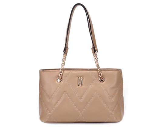 BOLSA SHOPPING BAG MEDIA MATELASSE WJ 45955 - Caramelo