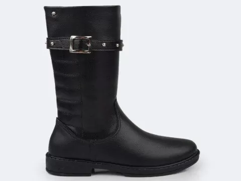 BOTA CANO ALTO SAFIRA FIVELA PAMPILI 279097 - Preto