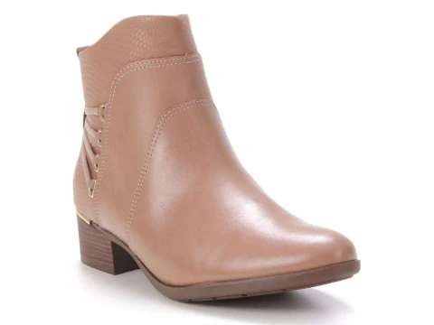 BOTA CANO CURTO MULTI TIRAS COMFORTFLEX 21-69302 - Caqui