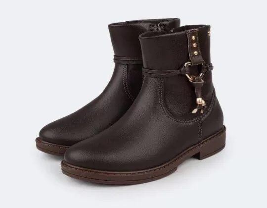 BOTA CANO MÉDIO SAFIRA TACHAS PAMPILI 279095 - Marrom