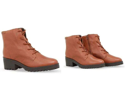 BOTA COTURNO COM ZIPER COURO BOTTERO 335301 - Caramelo