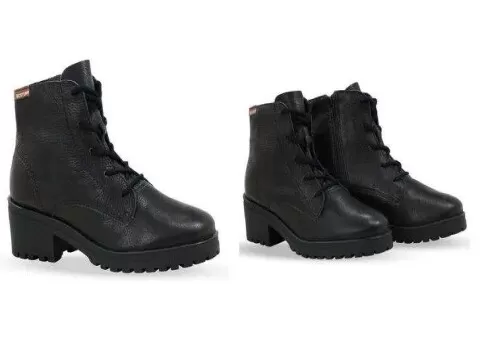 BOTA COTURNO COM ZIPER COURO BOTTERO 335301 - Preto