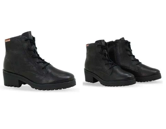 BOTA COTURNO COM ZIPER COURO BOTTERO 335301 - Preto