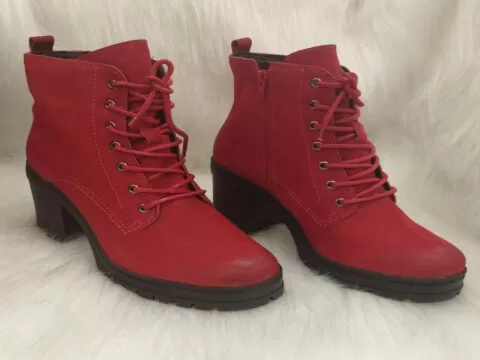 BOTA COTURNO EM COURO NOBUCK ANGUS BOTTERO 301201 - Vermelho