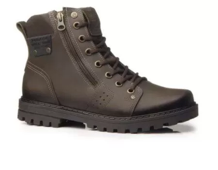 BOTA MASCULINA EM COURO PINHÃO PEGADA 181504-06 - Café