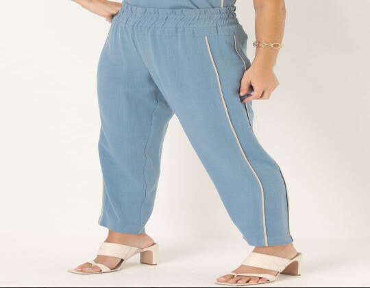 CALÇA JOGGER VISCOLINHO DET. LATERAL SEIKI 450115 - Azul