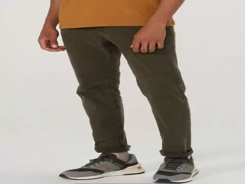 CALÇA MASCULINA EM SARJA SLIM HERING H1TE - Verde