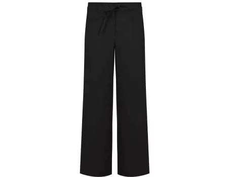 CALÇA RETA VISCOSE MISTA C/ AMARRAÇÃO SEIKI 550314 - Preto