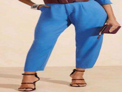 CALÇA ALFAIATARIA BOLSO FACA MORENA ROSA 108725 - Azul