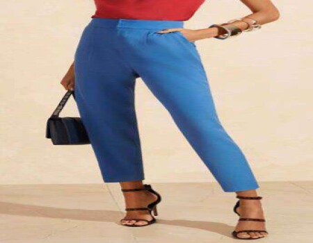 CALÇA ALFAIATARIA BOLSO FACA MORENA ROSA 108725 - Azul