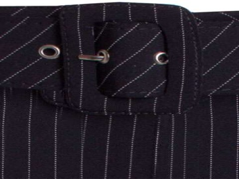 CALÇA ALFAIATARIA RISCA DE GIZ COM CINTO NITROGEN 350288 - Preto