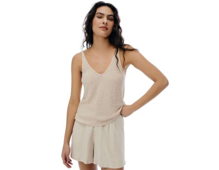 CALÇA BÁSICA FEMININA SLOUCHY LINHO HERING K4R4 - Bege