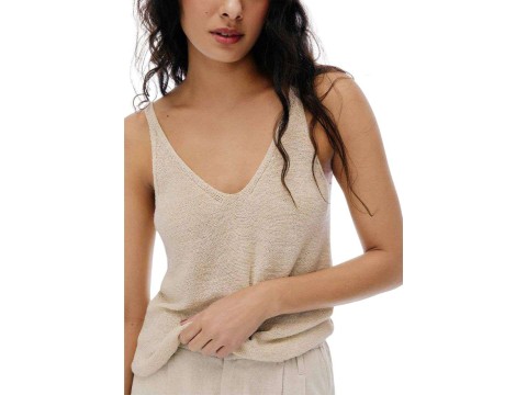 CALÇA BÁSICA FEMININA SLOUCHY LINHO HERING K4R4 - Bege