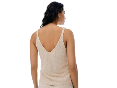 CALÇA BÁSICA FEMININA SLOUCHY LINHO HERING K4R4 - Bege