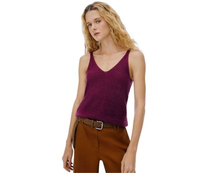 CALÇA BÁSICA FEMININA SLOUCHY LINHO HERING K4R4 - Roxo