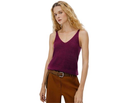 CALÇA BÁSICA FEMININA SLOUCHY LINHO HERING K4R4 - Roxo