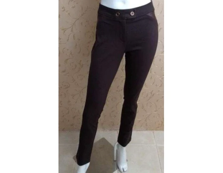 CALÇA FEMININA COM DETALHE EM COURO SEIKI 250730 - Marrom